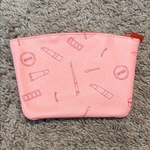 ipsy Pink Cosmetic Bag with Playful Print